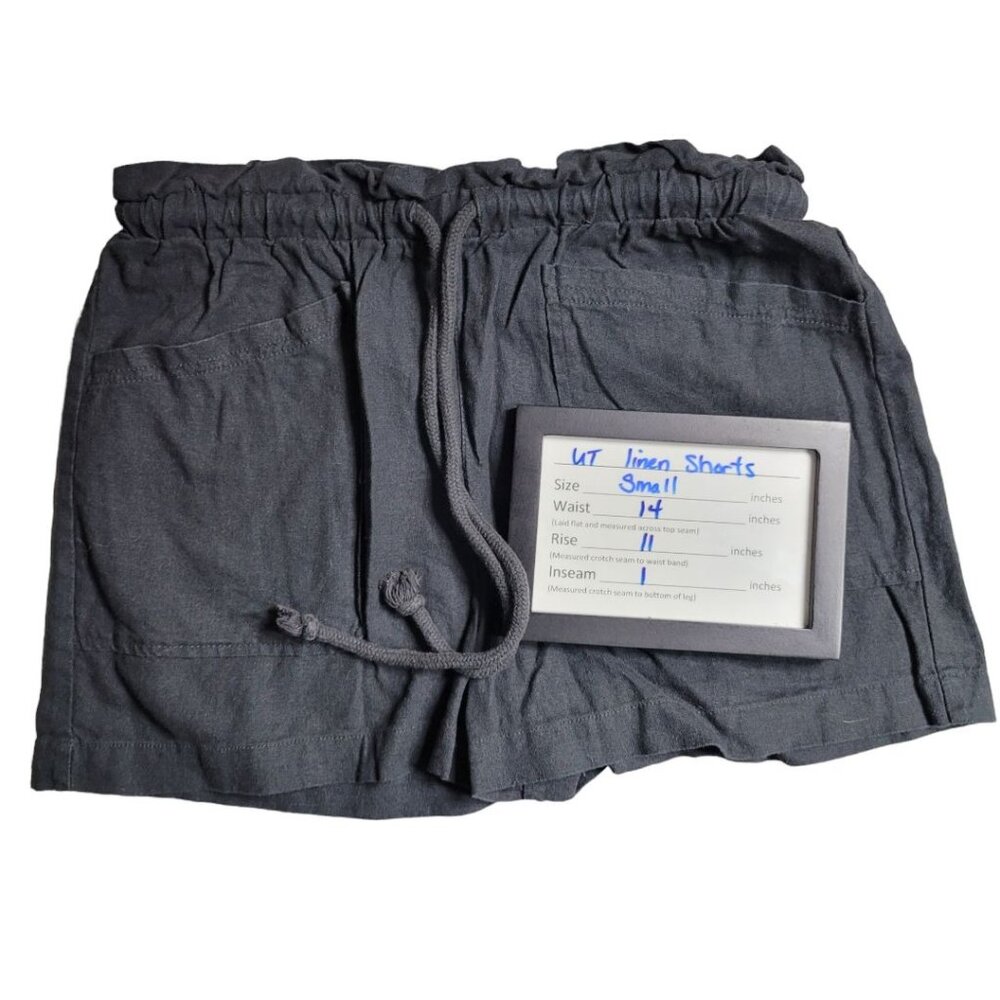Universal Threads Gray‎ Linen Shorts High Waisted Womens Size Small Adjustable